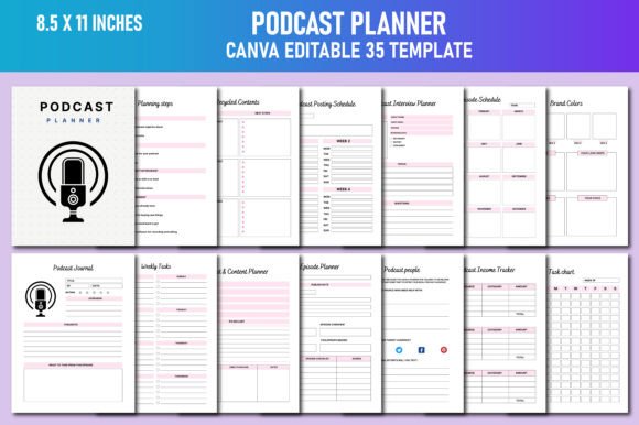 Download Podcast Planner Canva KDP - Kdp Collection