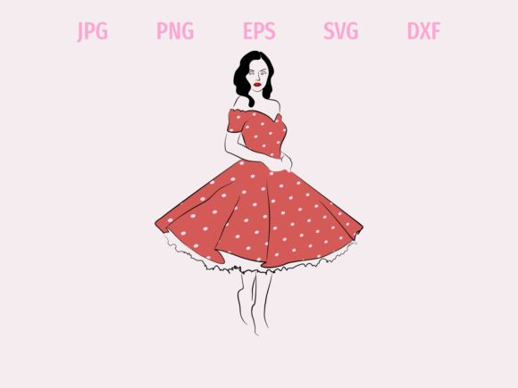 Download Vintage Dress Girl Minimalistic Art - Vintage Collection