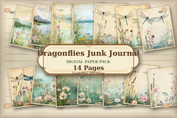 Download Vintage Dragonfly Lake Junk Journal - Vintage Collection