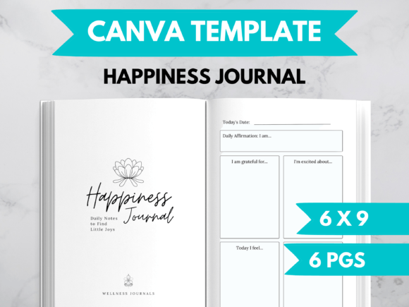 Download Happiness Journal Template for Canva KDP - Kdp Collection
