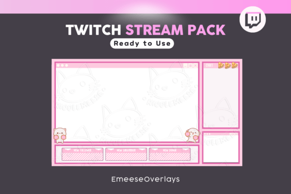 Download Twitch Stream Package Cute Overlays - Premium Bundle
