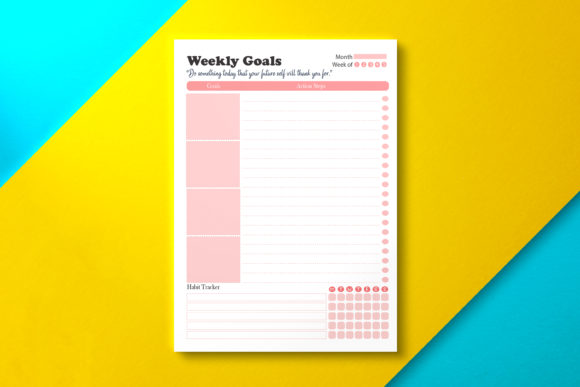 Download Weekly Goals Planner, KDP Interior Pink - Kdp Collection
