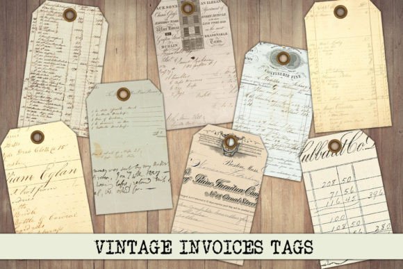 Download Vintage Invoice Tags Ephemera - Vintage Collection