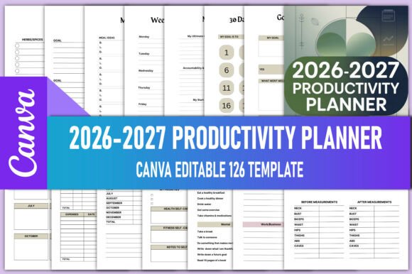 Download 2026-2027 Productivity Planner Canva KDP - Kdp Collection
