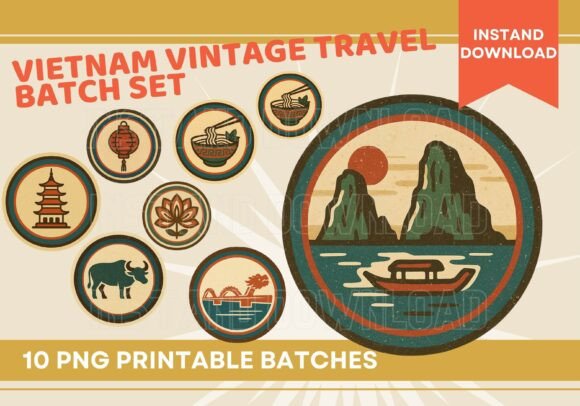 Download Vietnam Vintage Stamp Batch Set - Vintage Collection