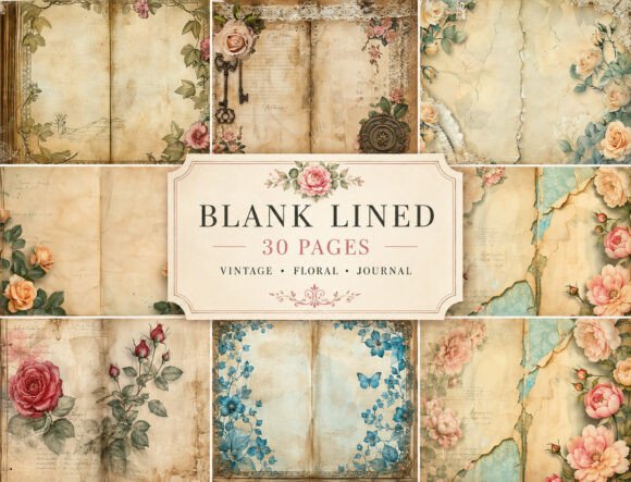 Download Vintage Rose Junk Journal Pages - Vintage Collection