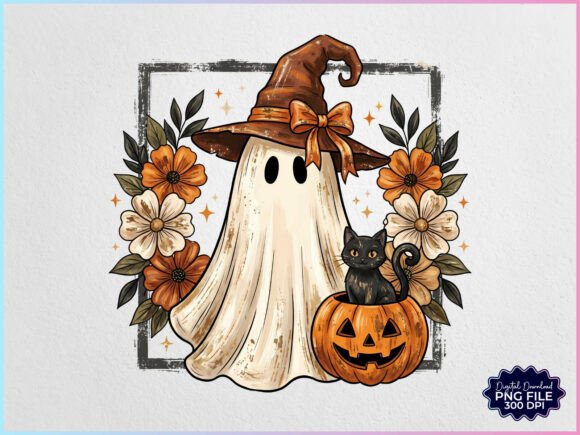 Download Vintage Halloween Ghost Witch PNG - Vintage Collection