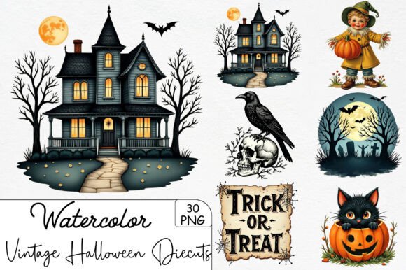Download Vintage Halloween Diecuts Clipart - Vintage Collection