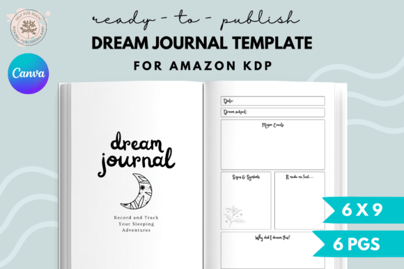 Download Dream Journal Template for Canva KDP - Kdp Collection