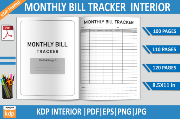 Download Monthly Bill Tracker | KDP Interior - Kdp Collection