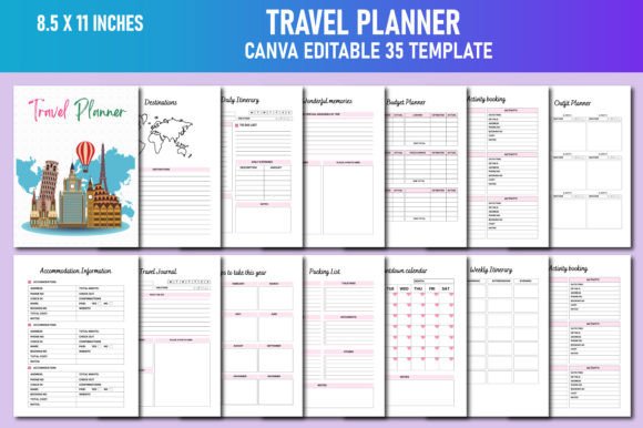 Download Travel Planner Canva KDP - Kdp Collection