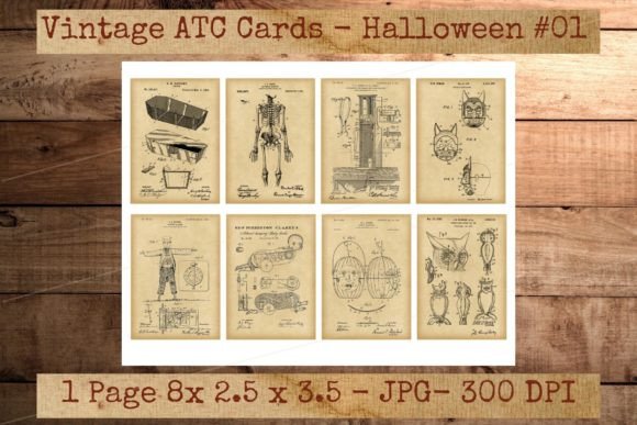 Download Vintage Halloween Patent Art ATC Cards - Vintage Collection