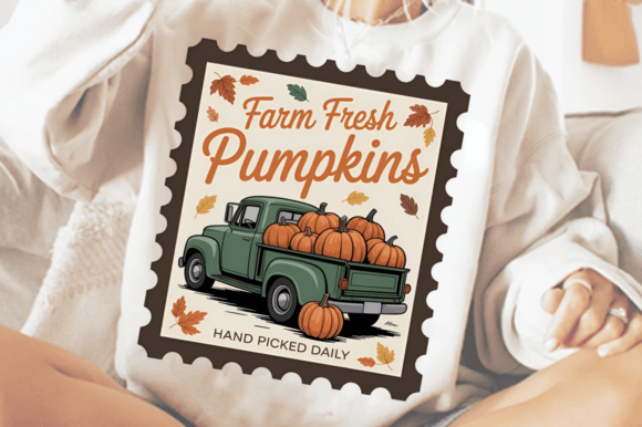 Download Fall Vintage Stamp Farm Fresh Pumpkins - Vintage Collection