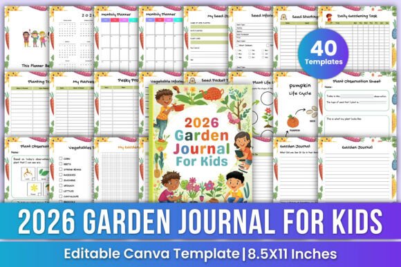 Download 2026 Garden Journal for Kids Canva Kdp - Kdp Collection