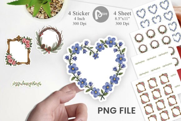 Download Vintage Floral Wedding Stickers - Vintage Collection
