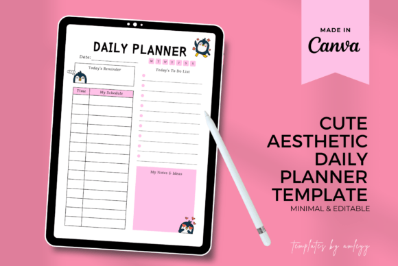 Download Cute Aesthetic Daily Planner Template - Premium Resources