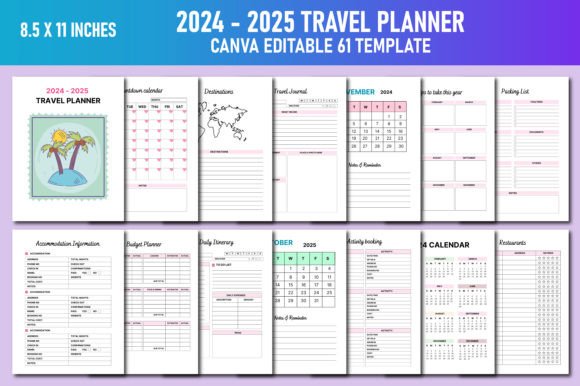 Download 2024 - 2025 Travel Planner Canva KDP - Kdp Collection