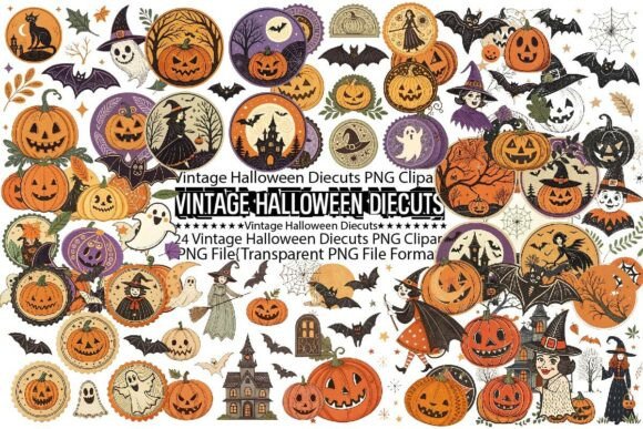Download Vintage Halloween Diecuts Sublimation - Vintage Collection