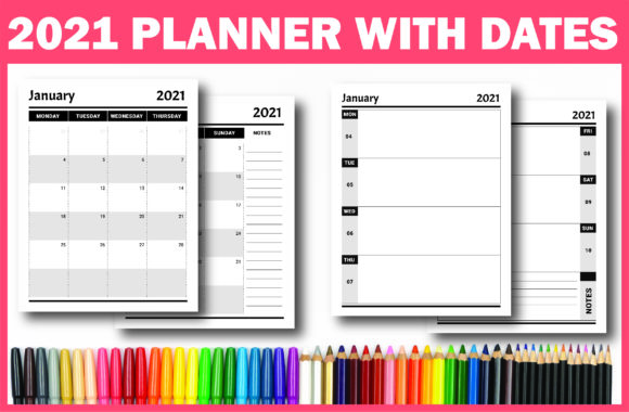 Download 2021 Planner with Dates Ready for KDP - Kdp Collection