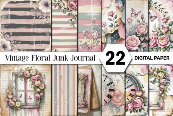 Download Vintage Floral Junk Journal Background - Vintage Collection
