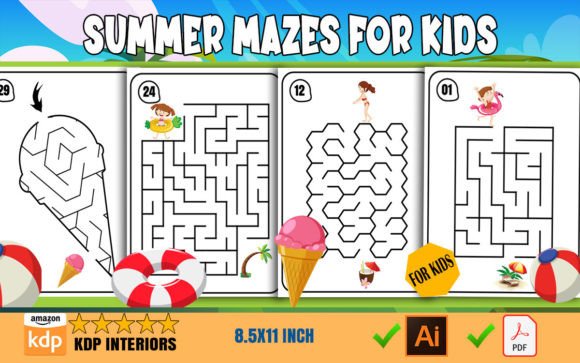 Download Summer Mazes Pages for Kids – KDP - Kdp Collection