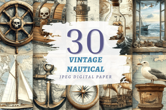 Download Vintage Nautical Papers JPEG - Vintage Collection