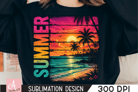 Download Vintage Summer Sunset Beach PNG - Vintage Collection