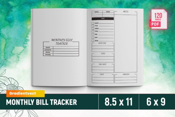Download (KDP) Monthly Bill Tracker Canva - Kdp Collection