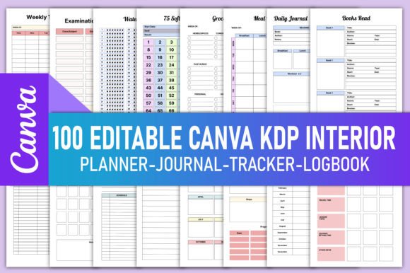 Download 100 Editable Canva KDP Interiors - Kdp Collection