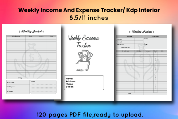 Download Weekly Income &amp; Expense Tracker for Kdp - Kdp Collection