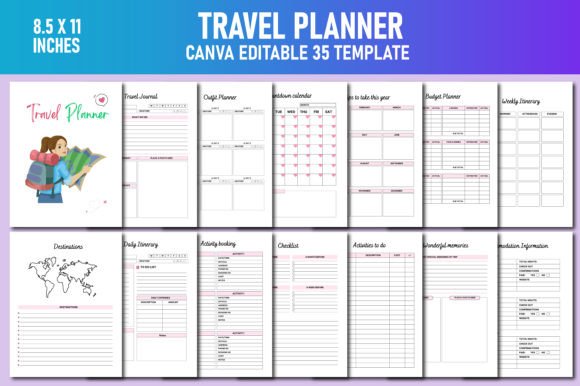 Download Travel Planner Canva KDP - Kdp Collection