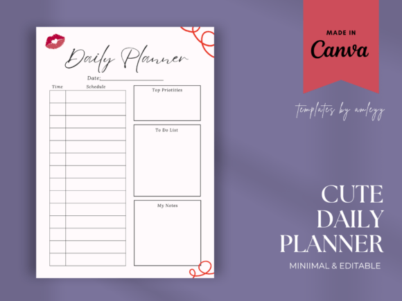Download Cute Daily Planner Template Canva - Premium Resources