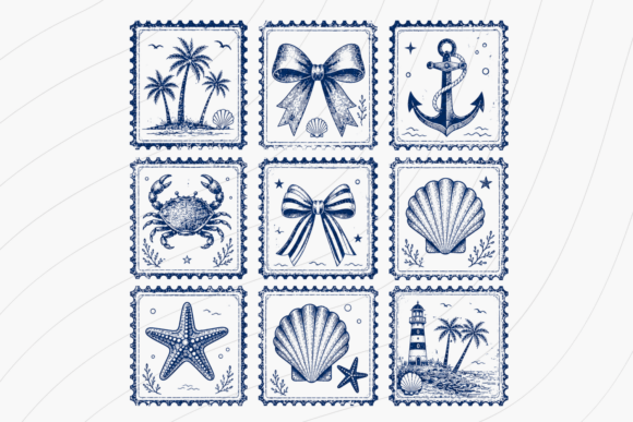 Download Blue Nautical Vintage Stamp PNG - Vintage Collection