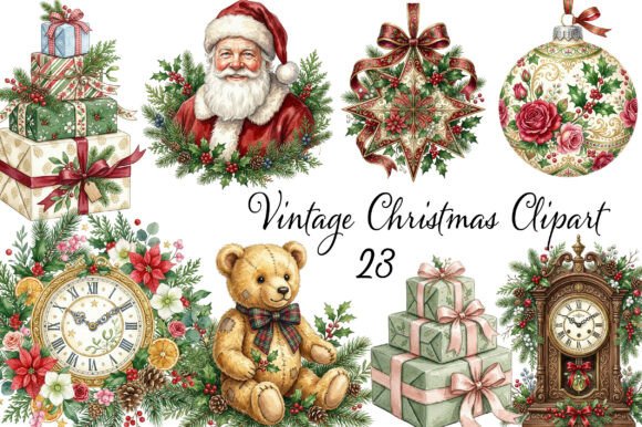 Download Vintage Christmas Clipart - Vintage Collection
