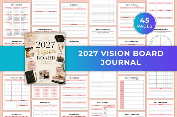 Download 2027 Vision Board Journal KDP Graphic - Kdp Collection