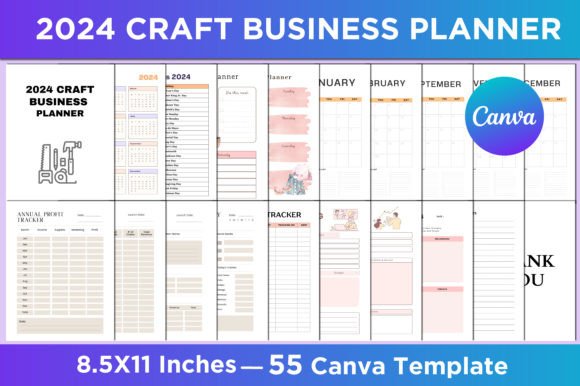 Download 2024 Craft Business Planner Canva KDP - Kdp Collection