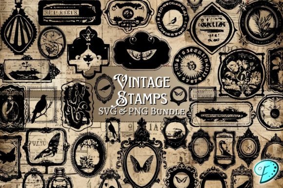 Download Vintage Stamps SVG and PNG Bundle - Vintage Collection
