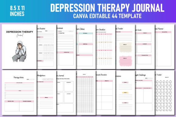 Download Depression Therapy Journal Canva KDP - Kdp Collection