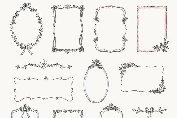 Download Whimsical Vintage Wedding Frames and Flo - Vintage Collection