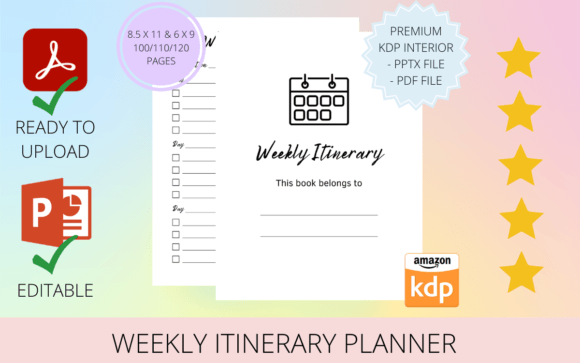 Download Weekly Itinerary Planner KDP INTERIOR - Kdp Collection