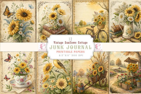 Download Vintage Sunflower Cottage Junk Journal - Vintage Collection