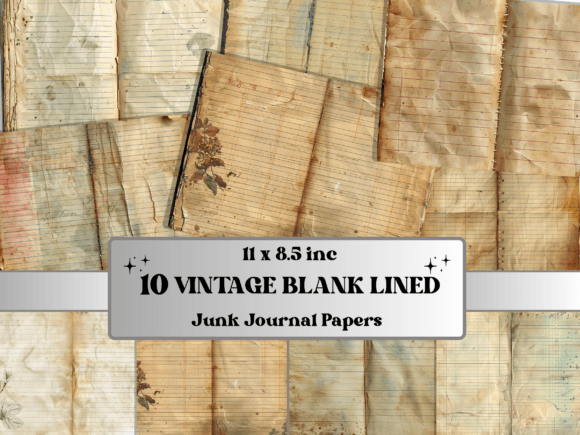 Download Vintage Blank Lined Junk Journal Paper - Vintage Collection