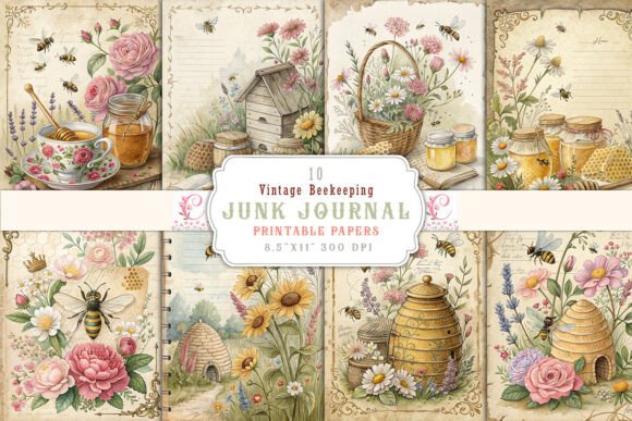 Download Vintage Beekeeping Junk Journal Pages - Vintage Collection