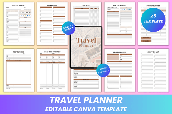 Download Travel Planner Canva KDP Interior - Kdp Collection
