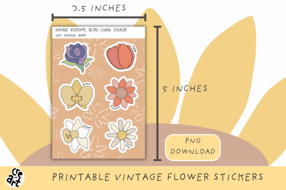 Download Printable Vintage Flower Stickers - Vintage Collection
