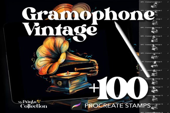 Download 100+ Procreate Gramophone Vintage Stamps - Vintage Collection