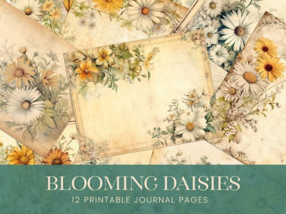 Download Vintage Daisy Flowers Junk Journal Pages - Vintage Collection