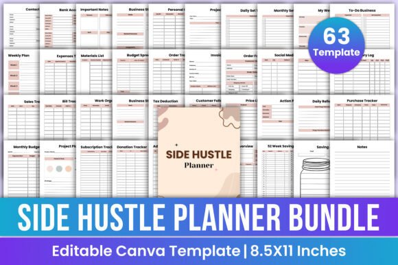 Download Side Hustle Planner Bundle Canva Kdp - Kdp Collection