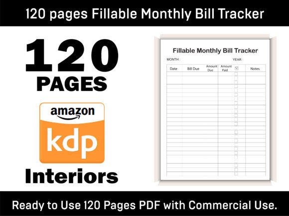 Download Fillable Monthly Bill Tracker Kdp Int-08 - Kdp Collection