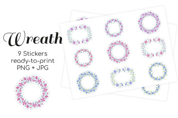 Download Stickers Vintage Floral Wreath Frames - Vintage Collection